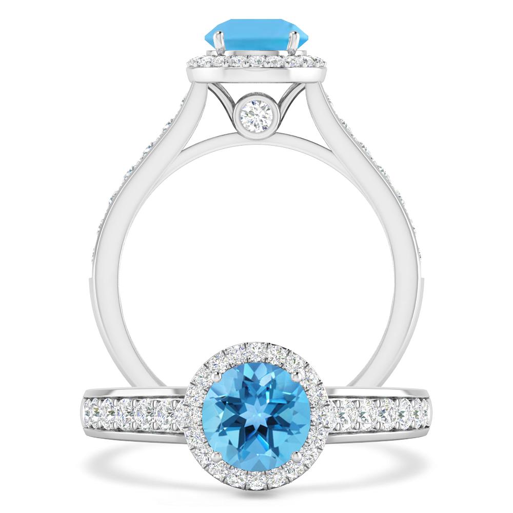 White Gold - Blue Topaz