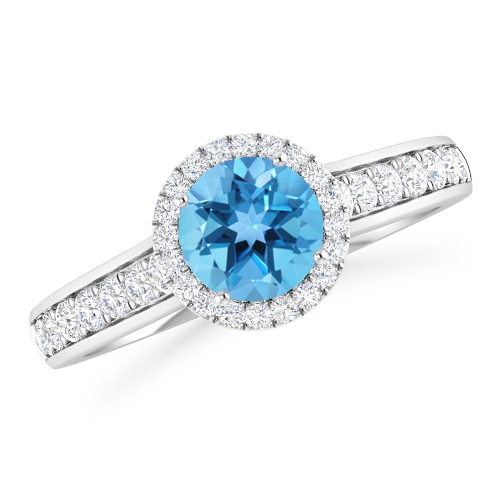 White Gold - Blue Topaz