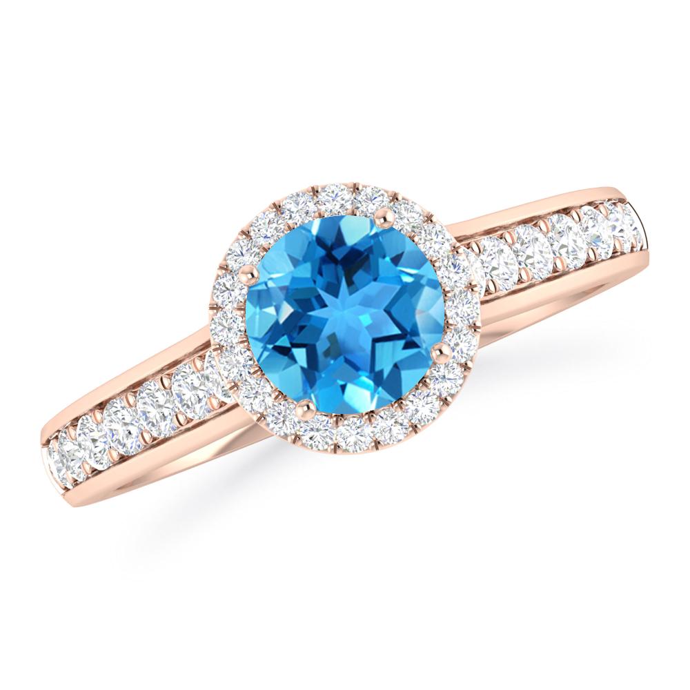 Rose Gold - Blue Topaz