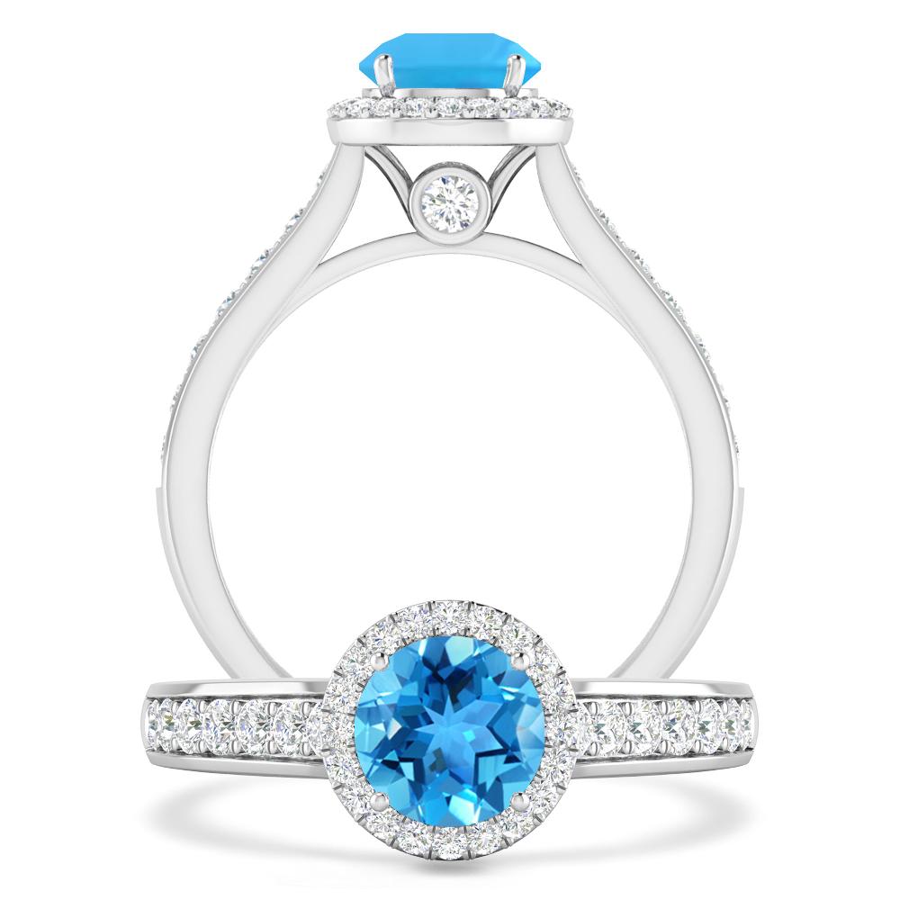 White Gold - Blue Topaz