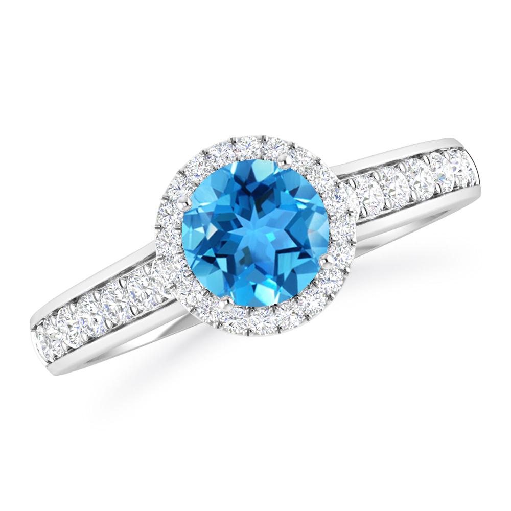 White Gold - Blue Topaz