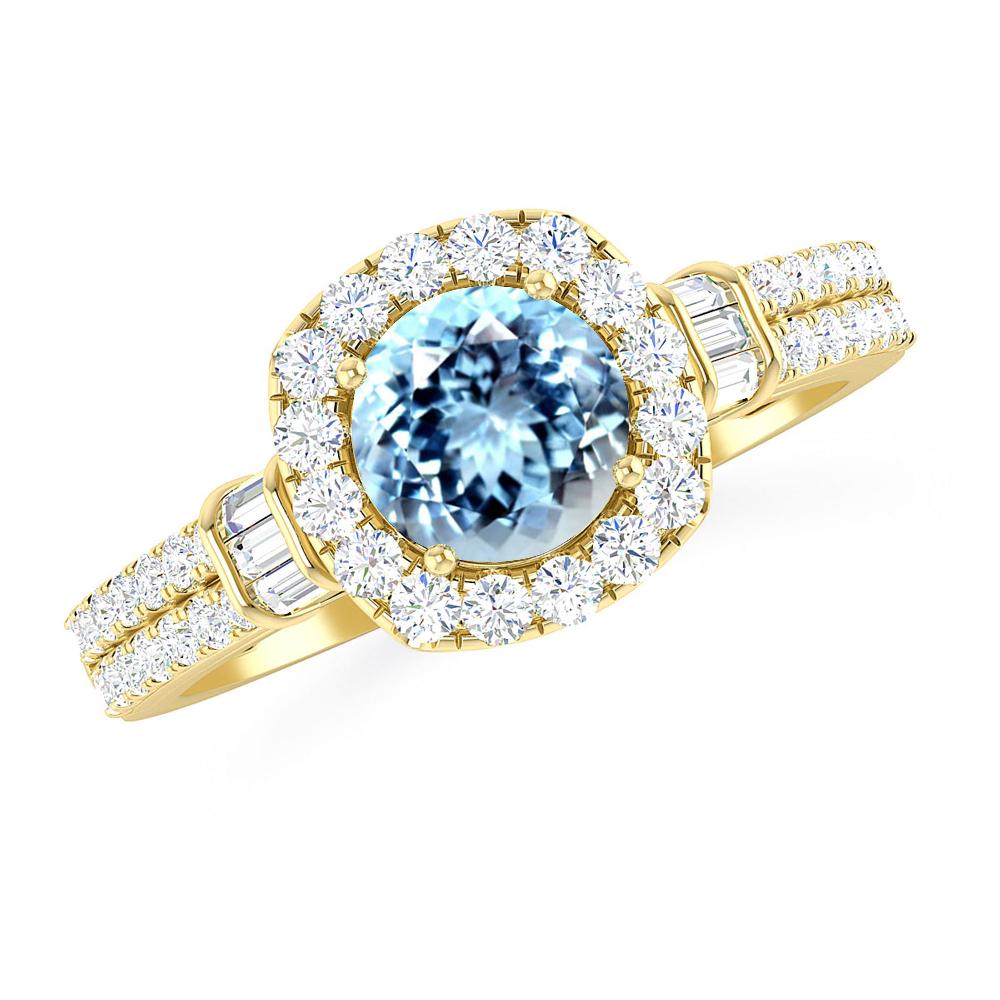 Yellow Gold - Aquamarine