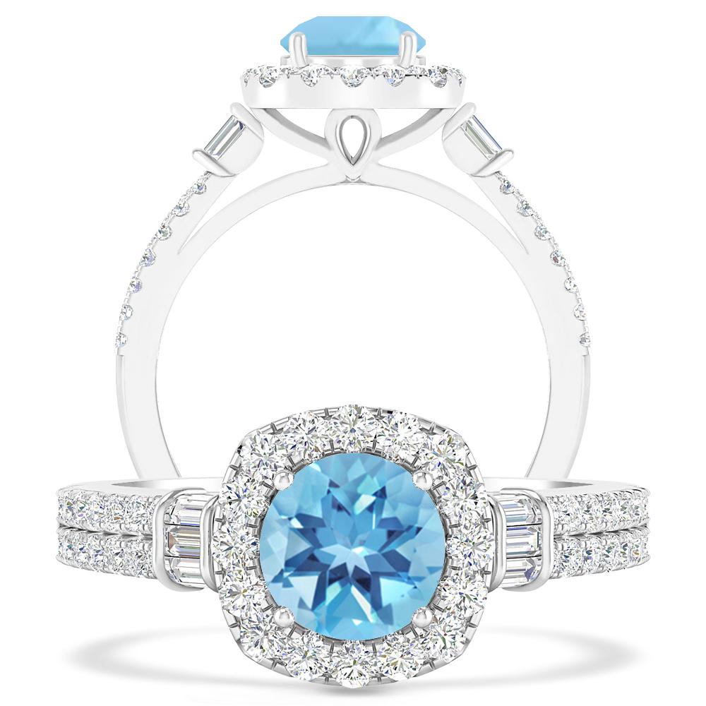 White Gold - Blue Topaz