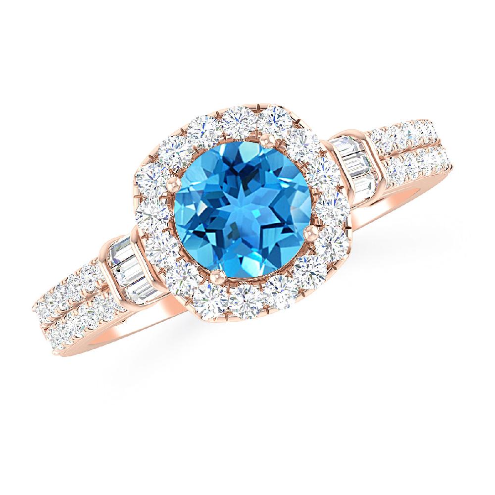 Rose Gold - Blue Topaz