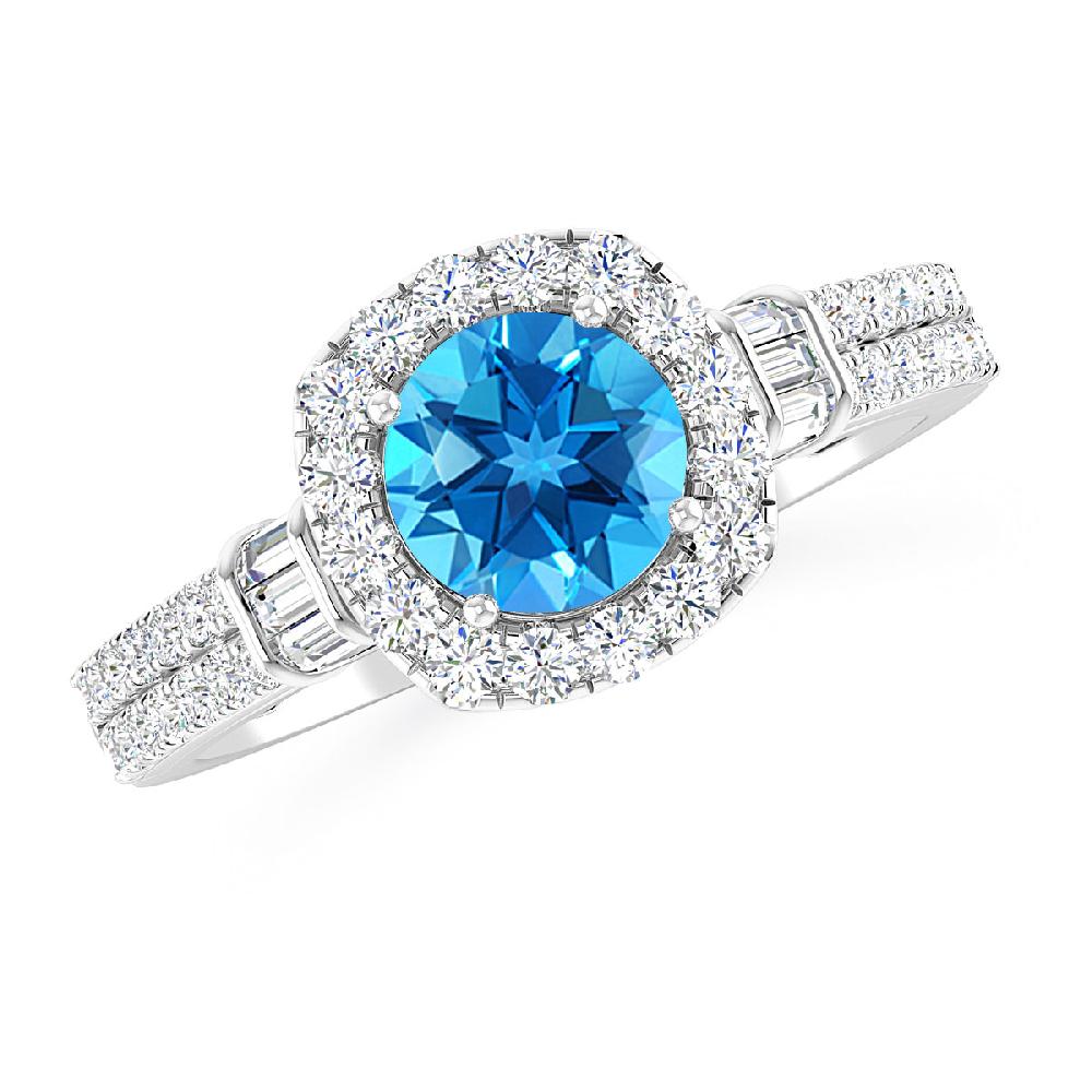 White Gold - Blue Topaz