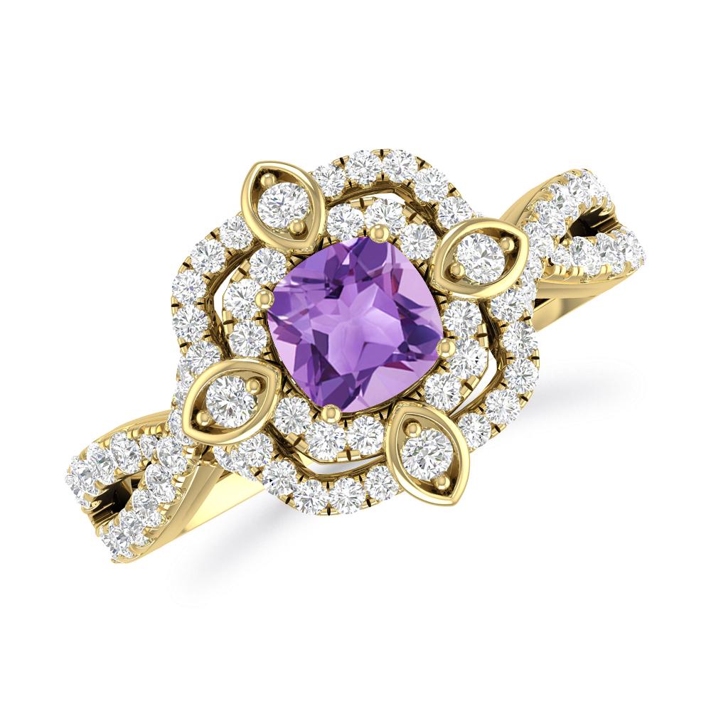 Yellow Gold - Amethyst