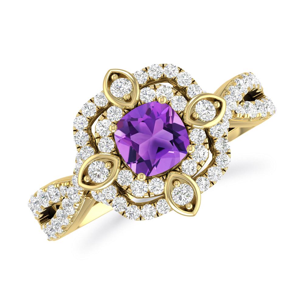 Yellow Gold - Amethyst