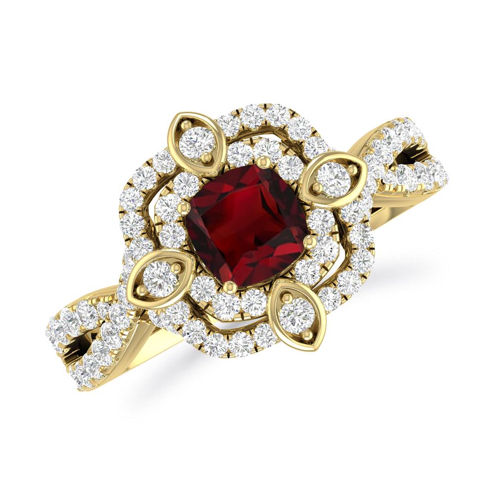 Yellow Gold - Garnet