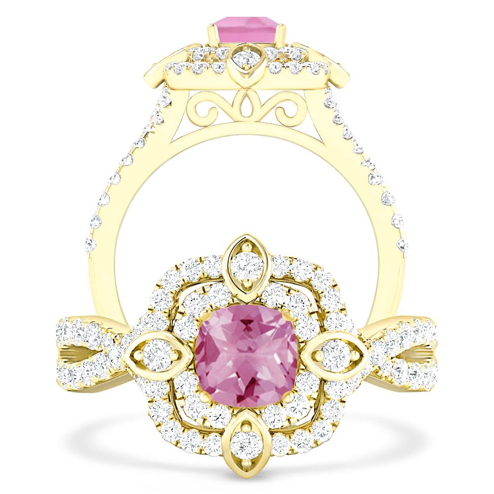 Yellow Gold - Pink Tourmaline