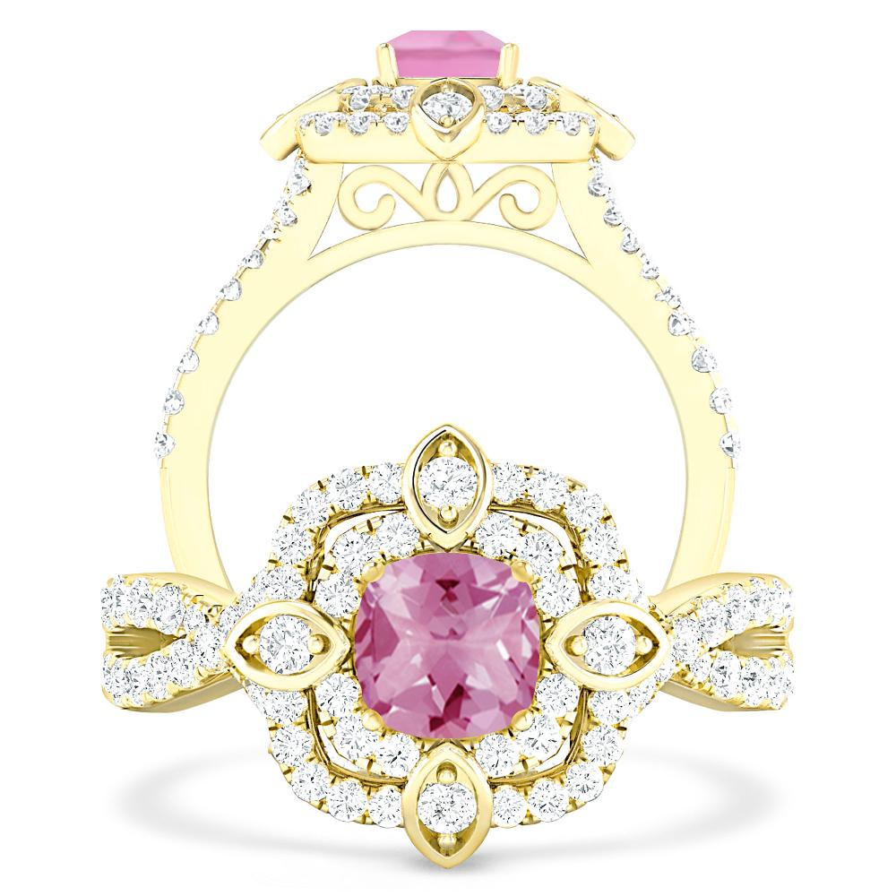 Yellow Gold - Pink Tourmaline