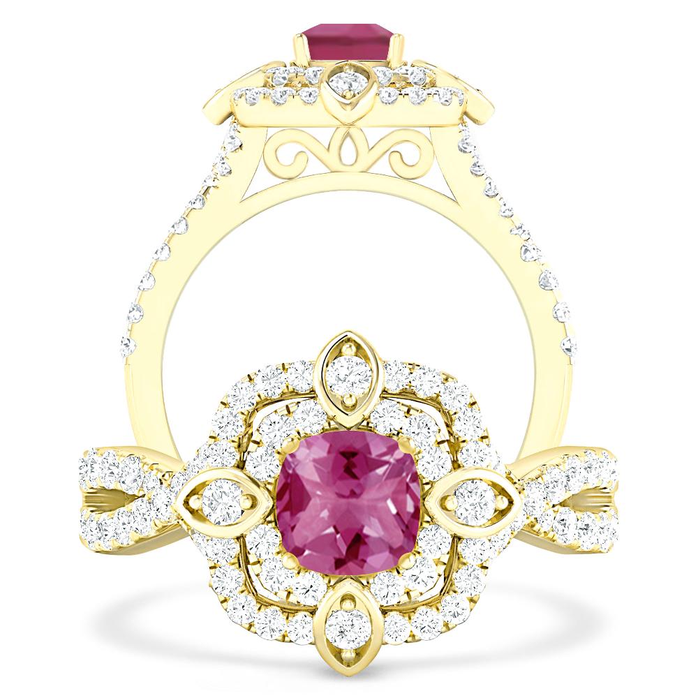 Yellow Gold - Pink Tourmaline