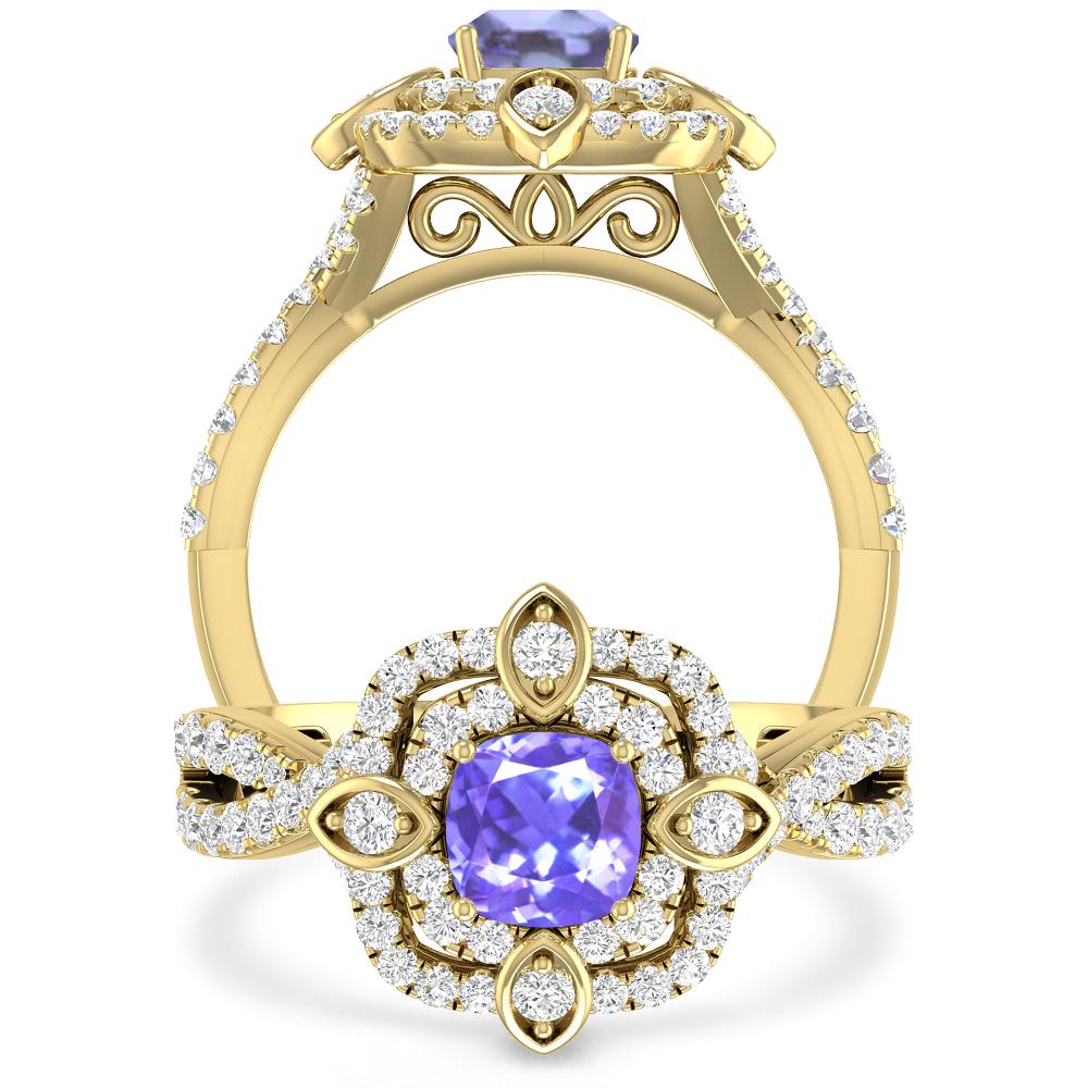 Yellow Gold - Tanzanite