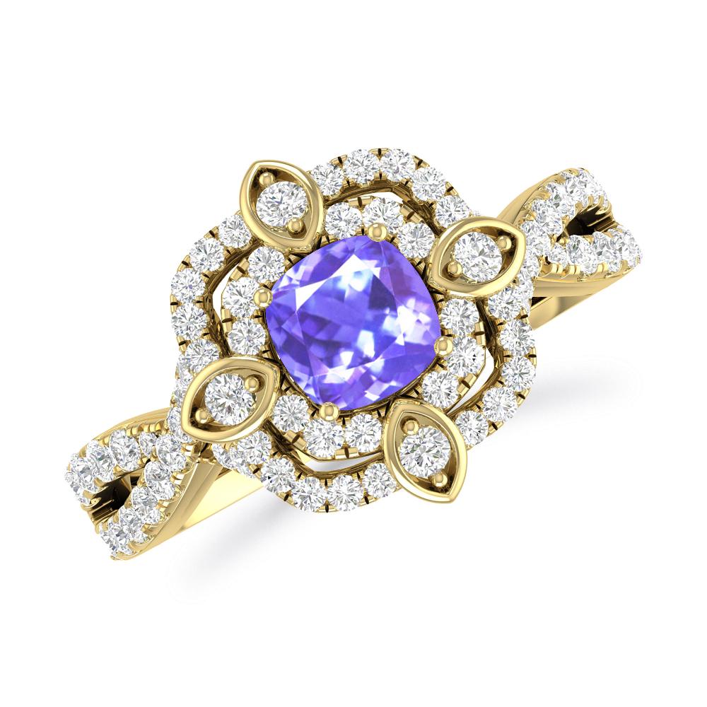 Yellow Gold - Tanzanite