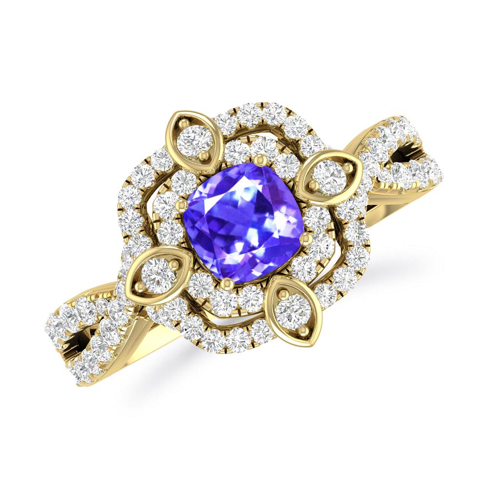 Yellow Gold - Tanzanite