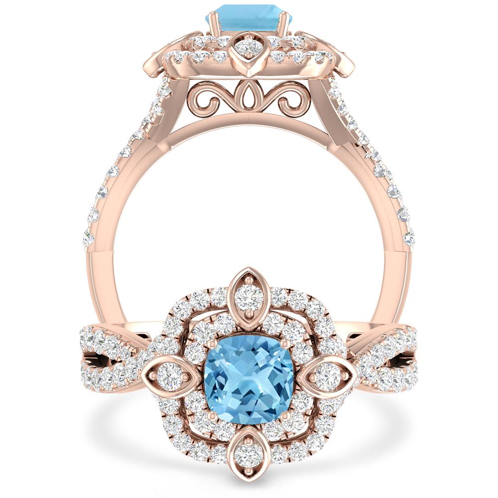 Rose Gold - Blue Topaz