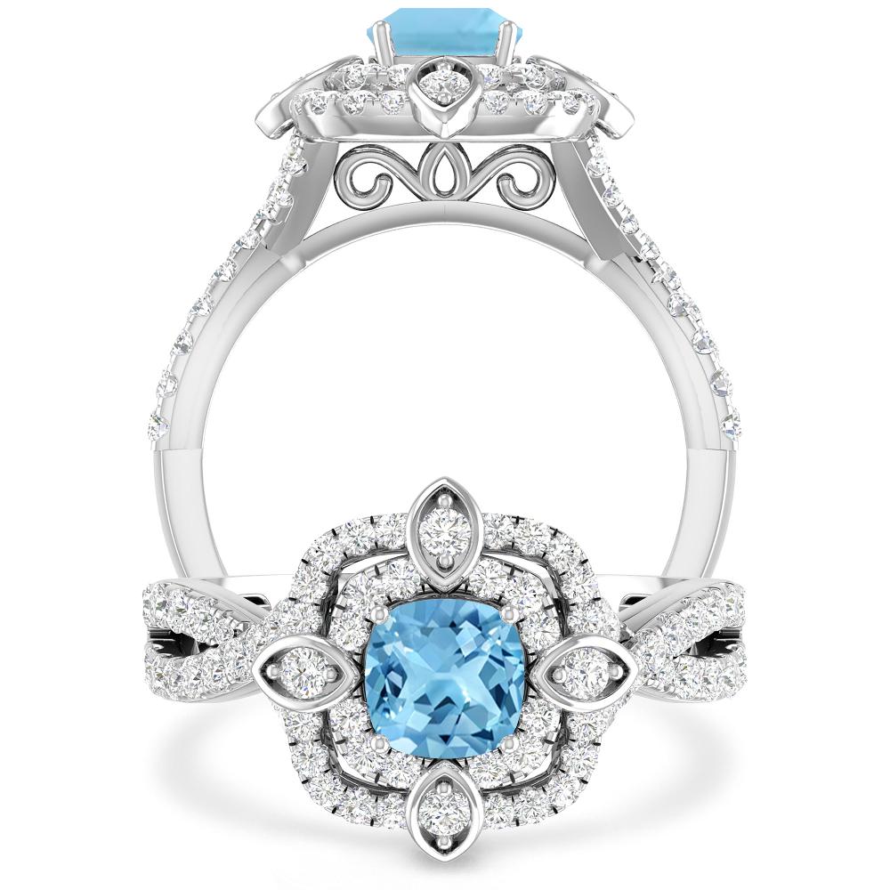 White Gold - Blue Topaz