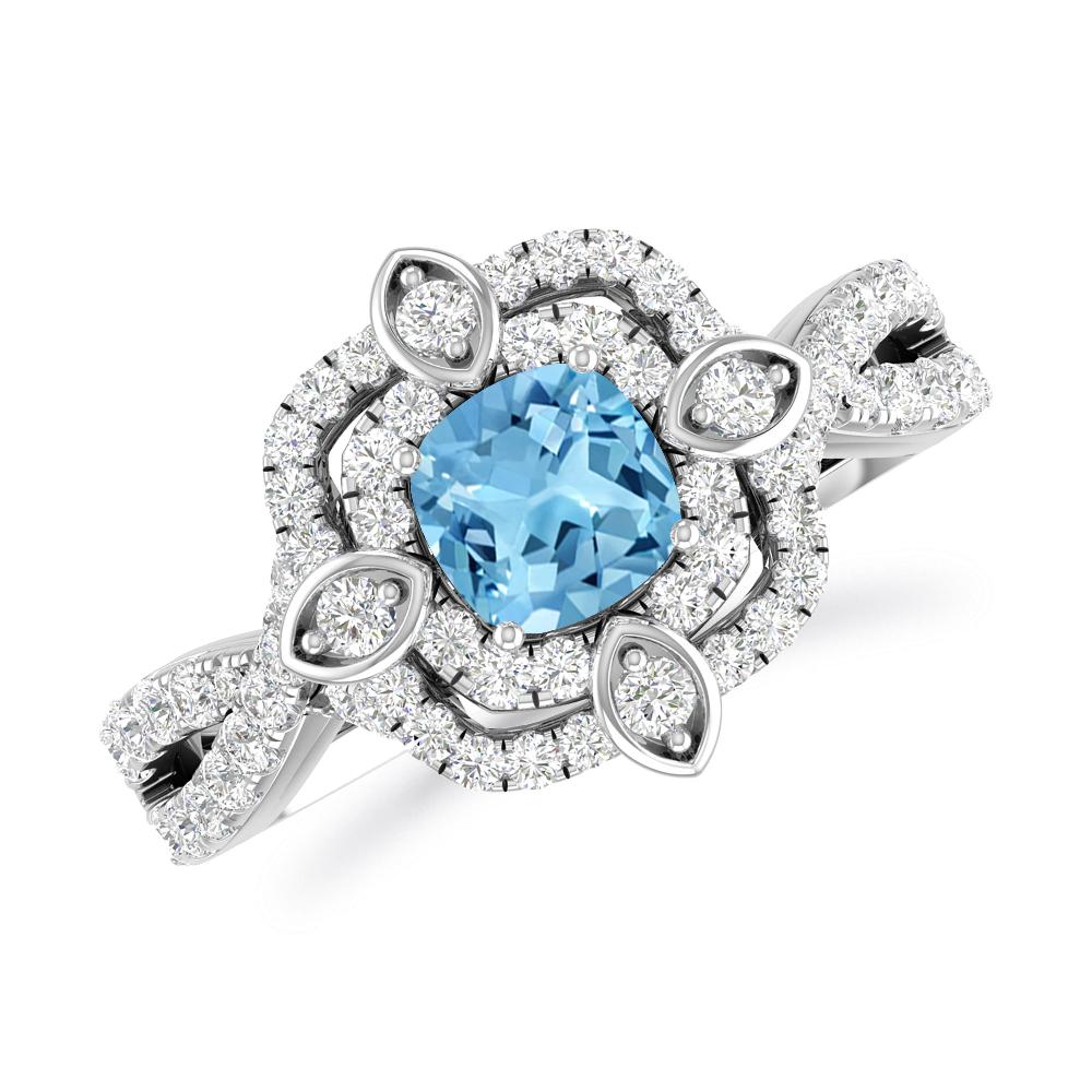 White Gold - Blue Topaz