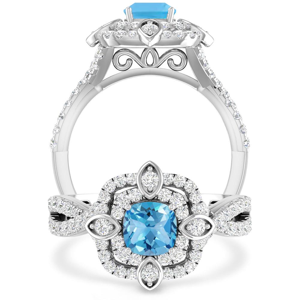 White Gold - Blue Topaz