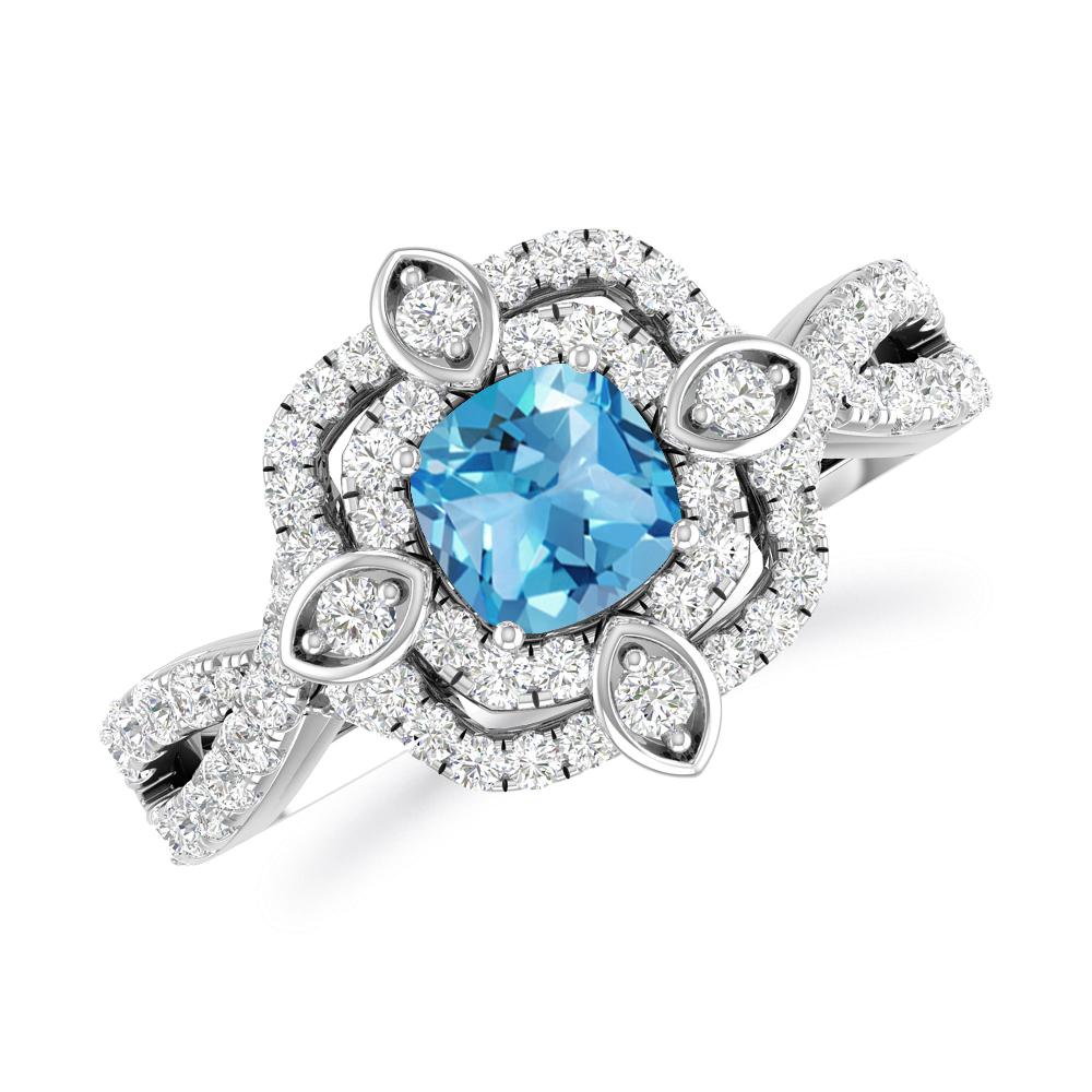 White Gold - Blue Topaz