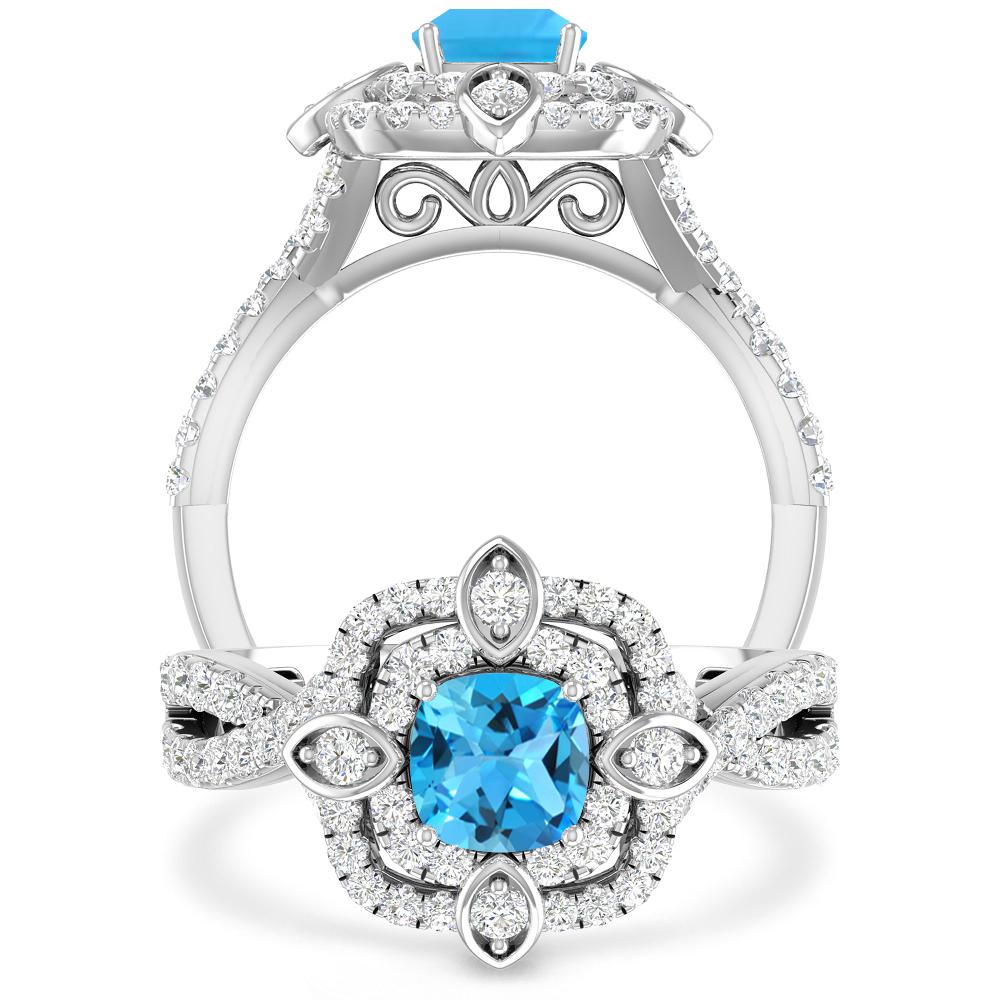 White Gold - Blue Topaz