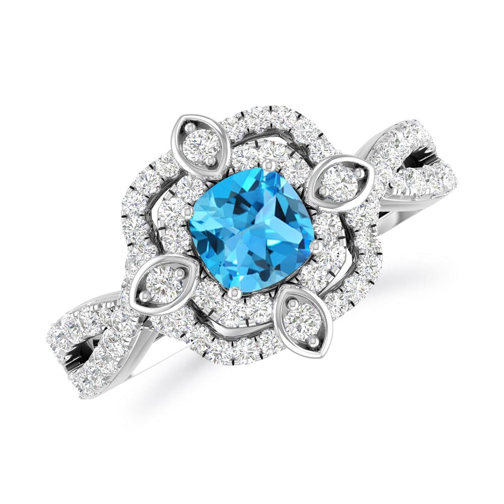 White Gold - Blue Topaz