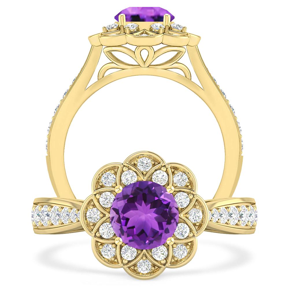 Yellow Gold - Amethyst