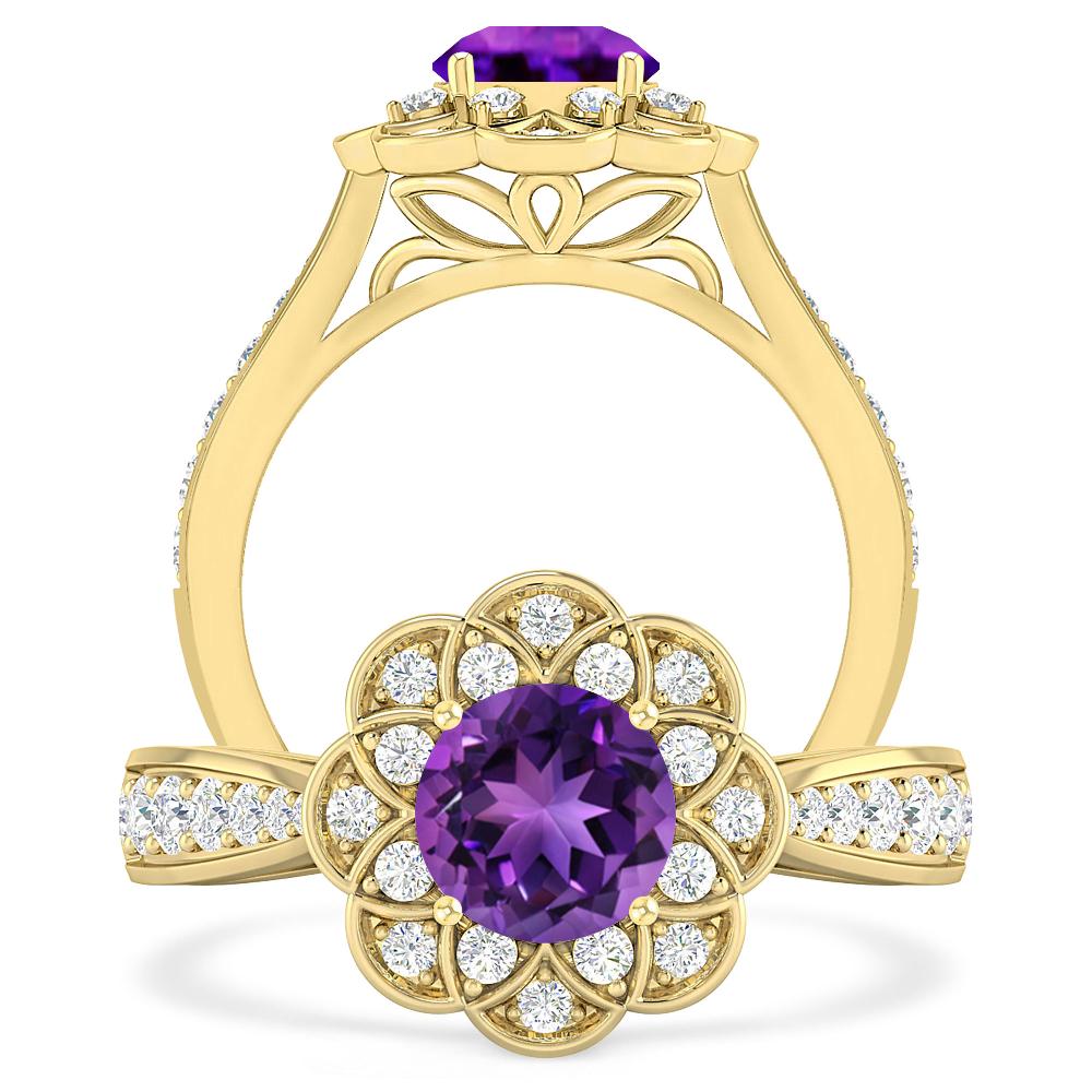 Yellow Gold - Amethyst