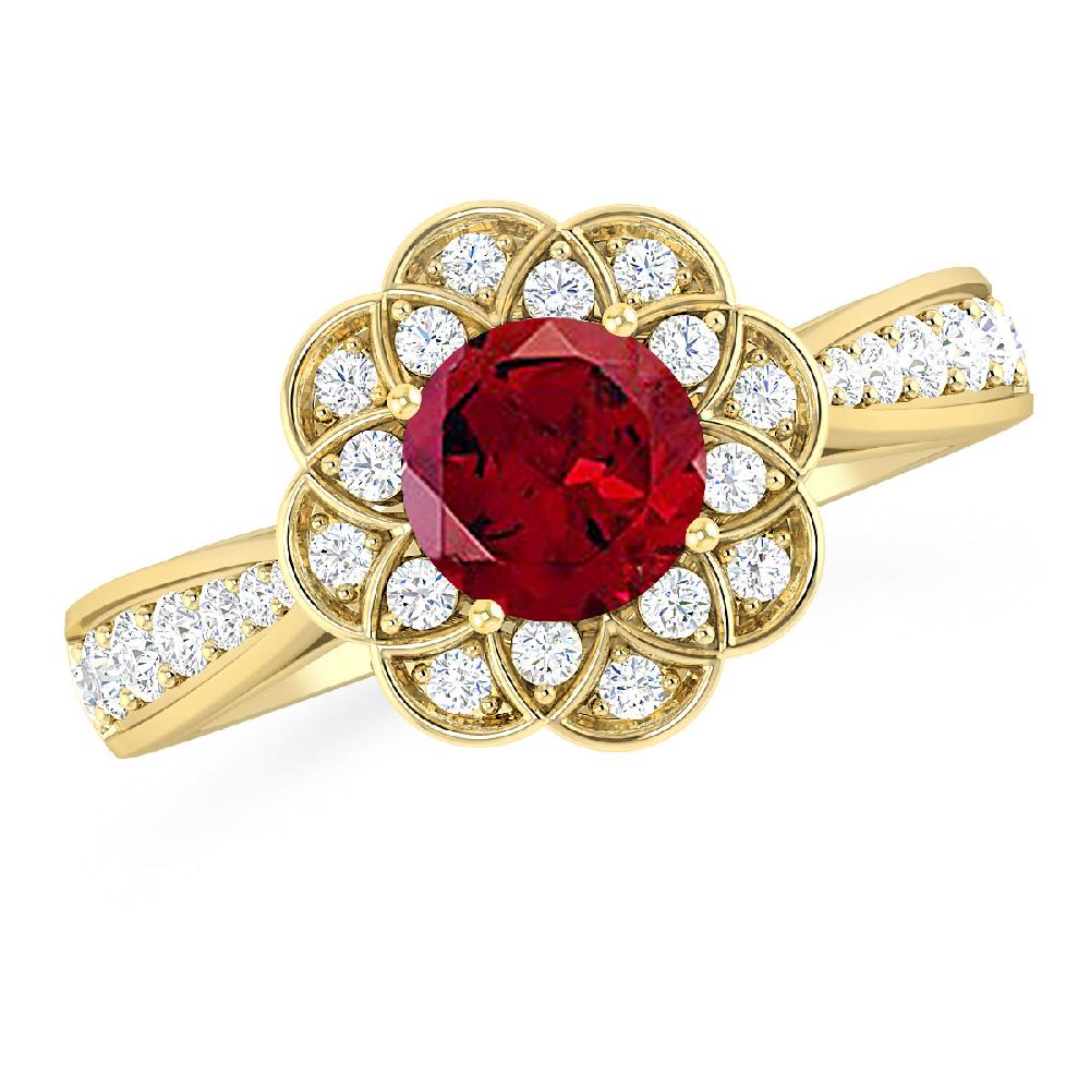 Yellow Gold - Garnet