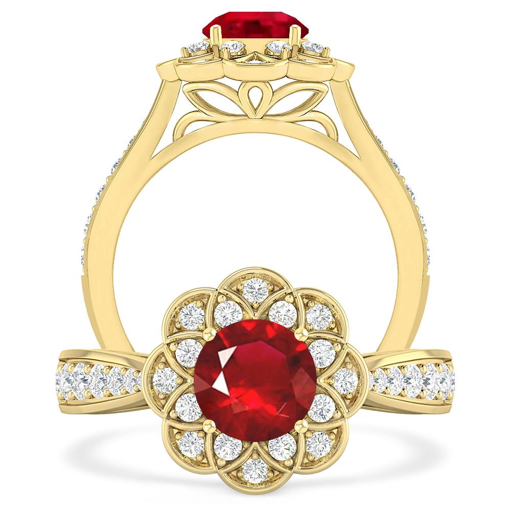 Yellow Gold - Ruby