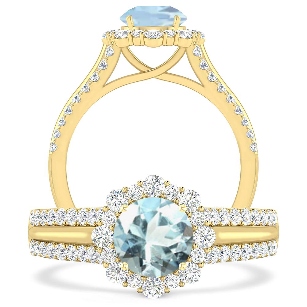 Yellow Gold - Aquamarine