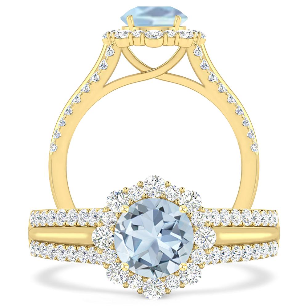 Yellow Gold - Aquamarine