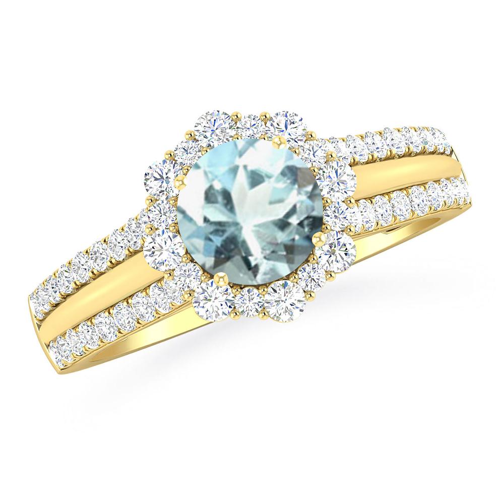 Yellow Gold - Aquamarine