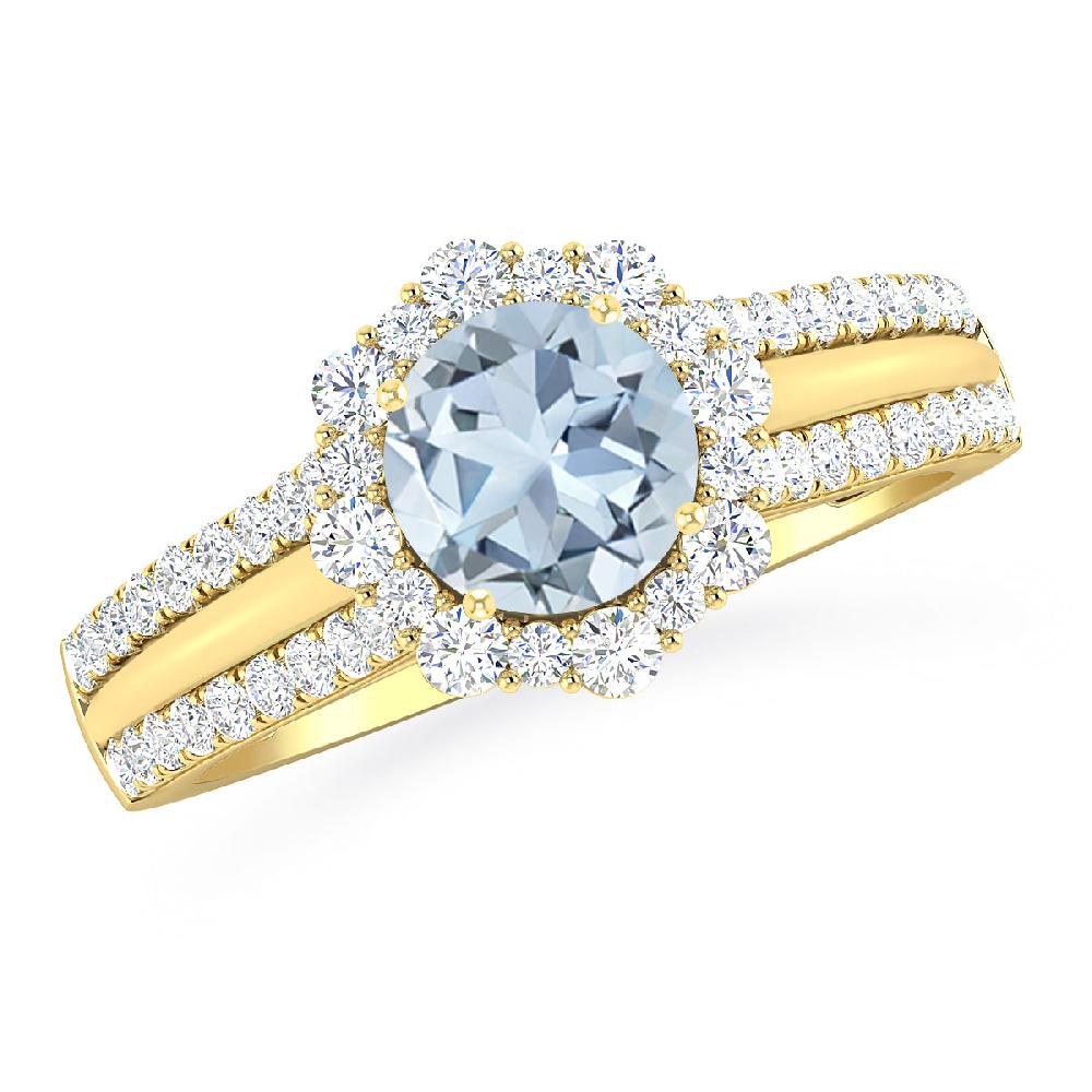 Yellow Gold - Aquamarine