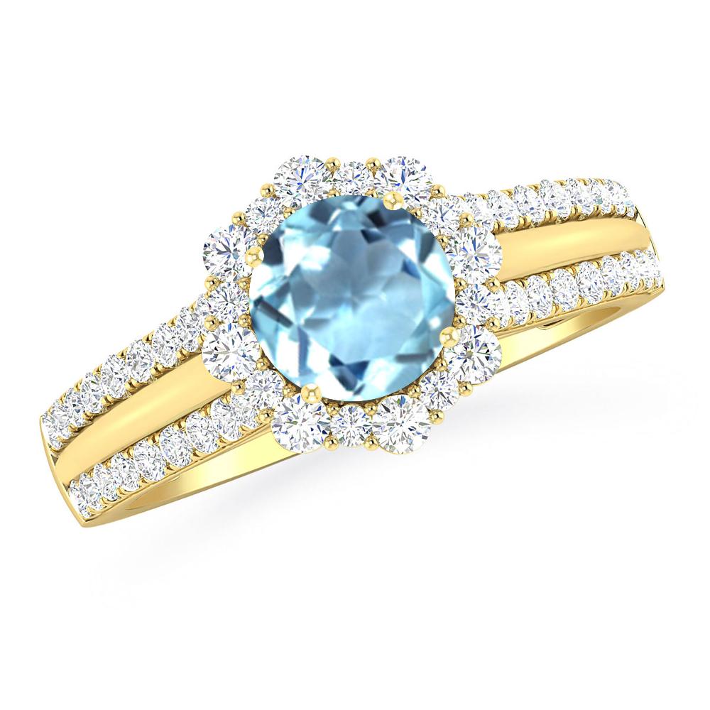 Yellow Gold - Aquamarine