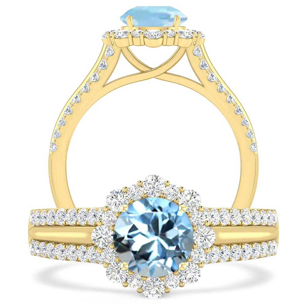 Yellow Gold - Aquamarine