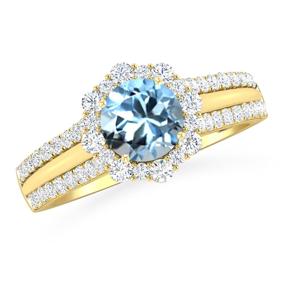 Yellow Gold - Aquamarine