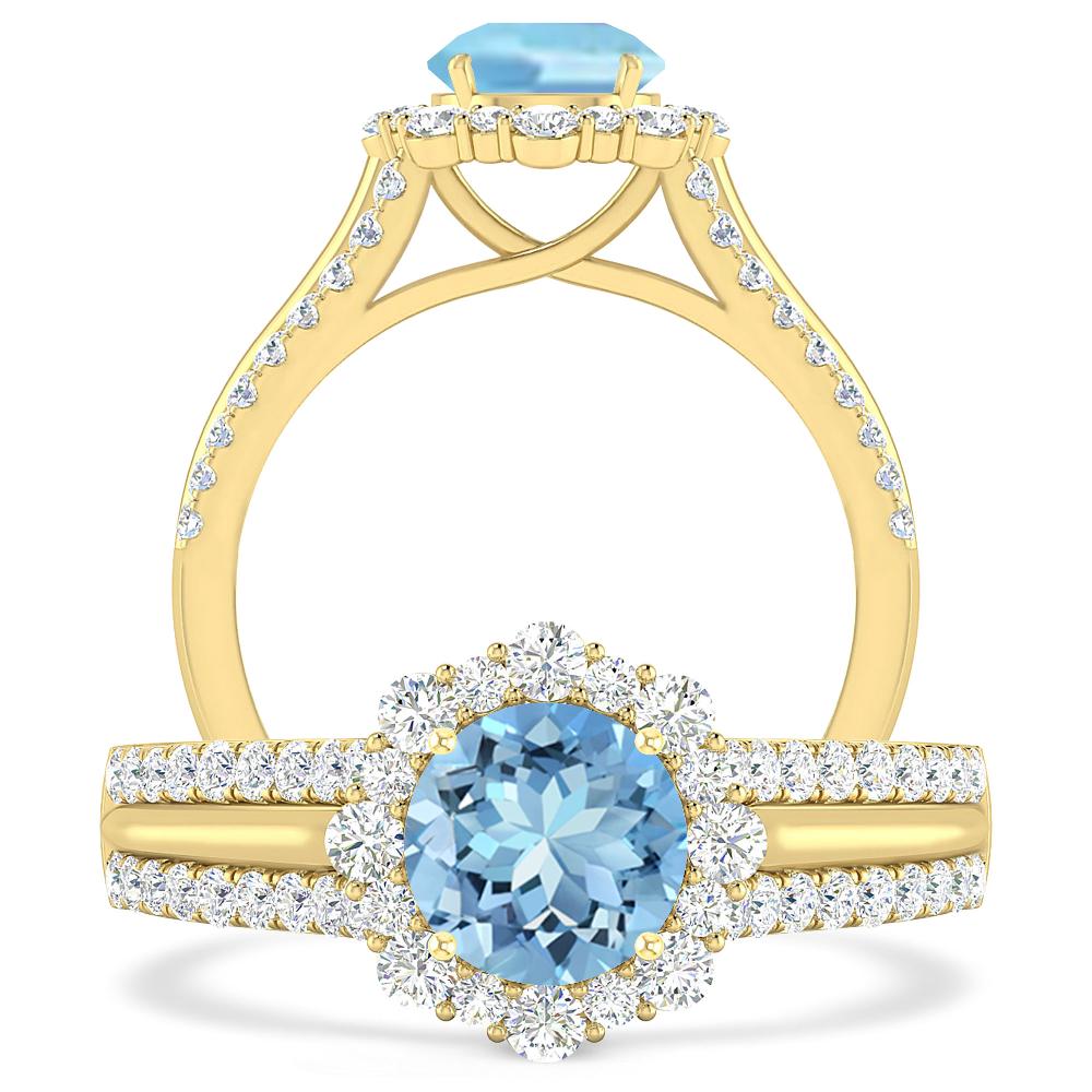 Yellow Gold - Aquamarine