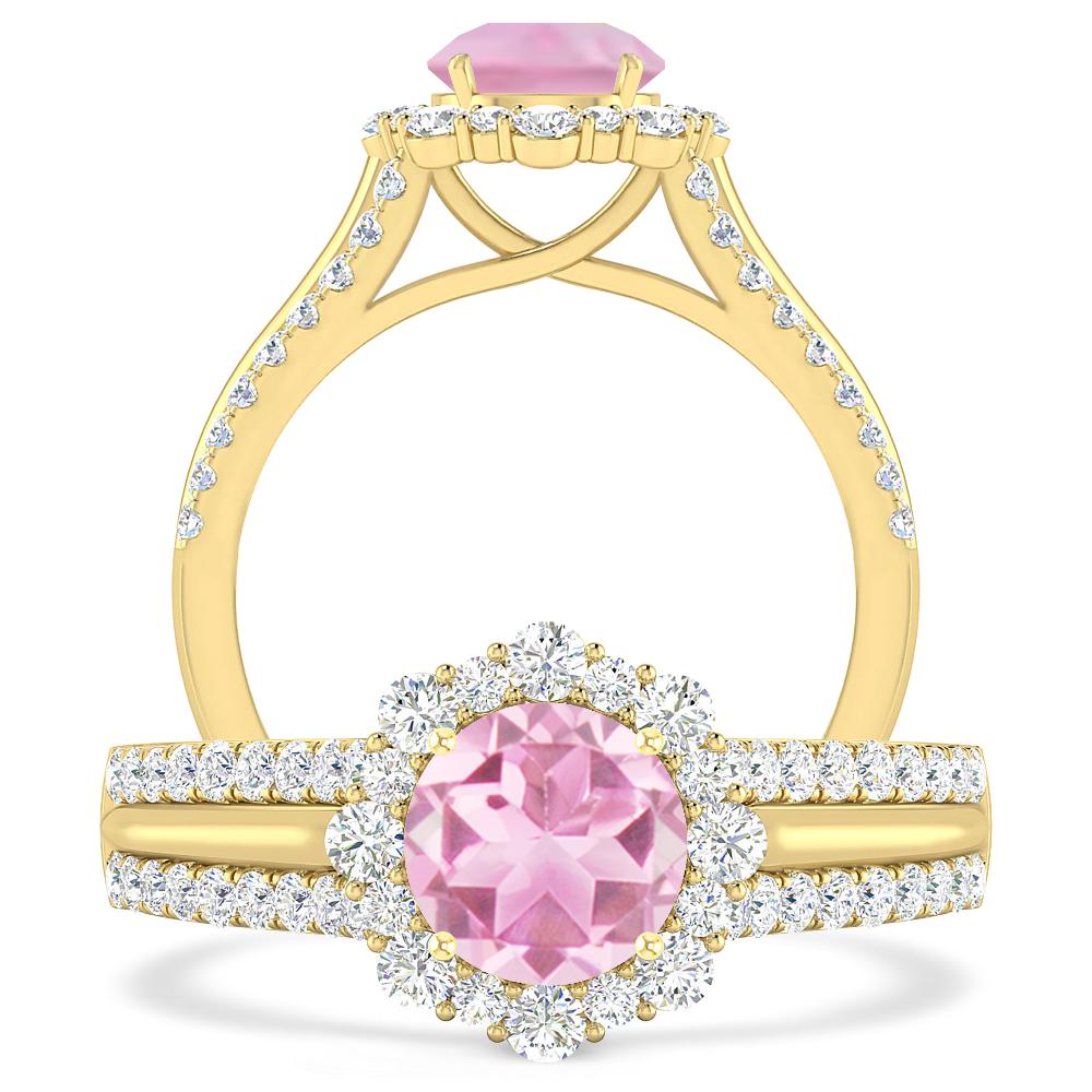 Yellow Gold - Pink Tourmaline