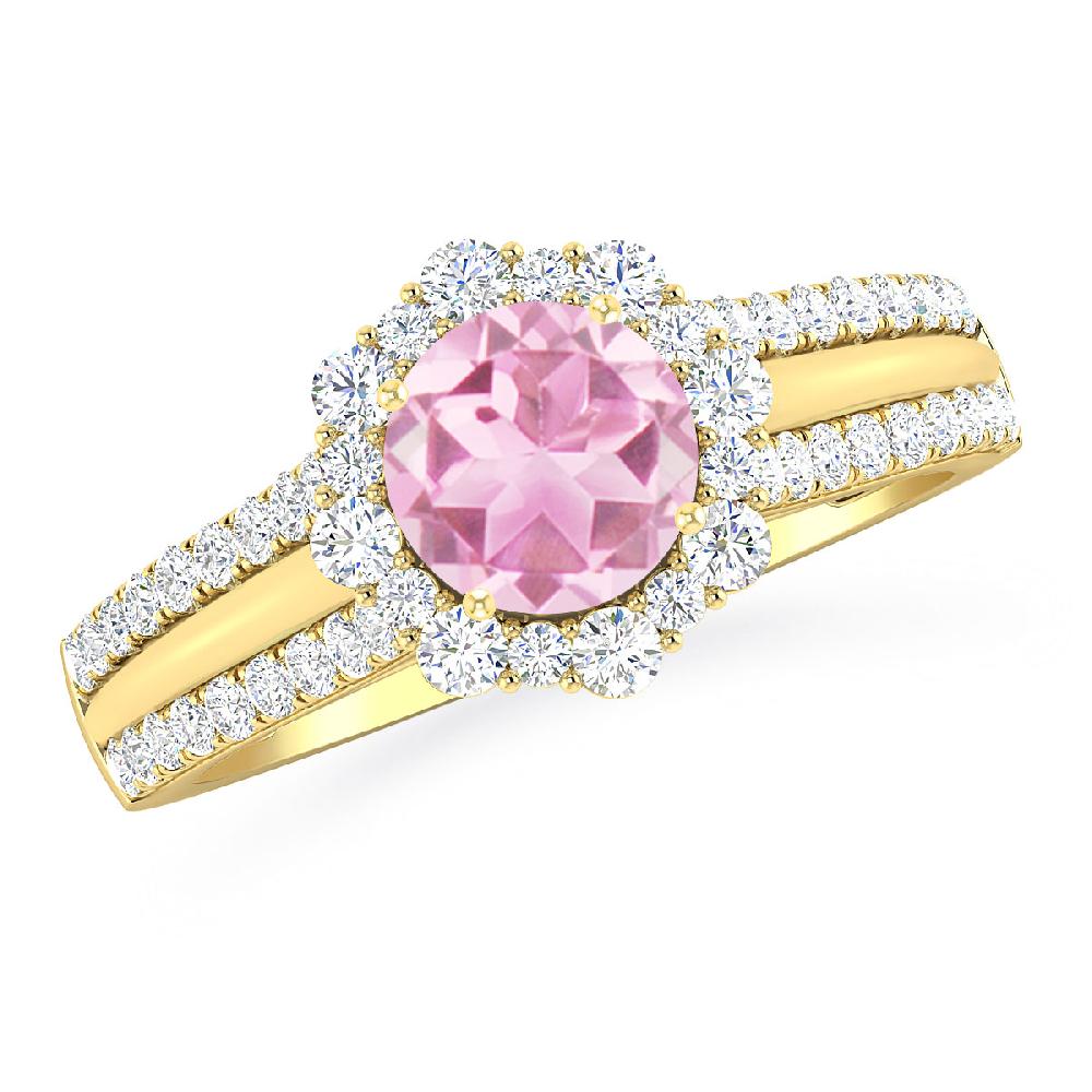 Yellow Gold - Pink Tourmaline