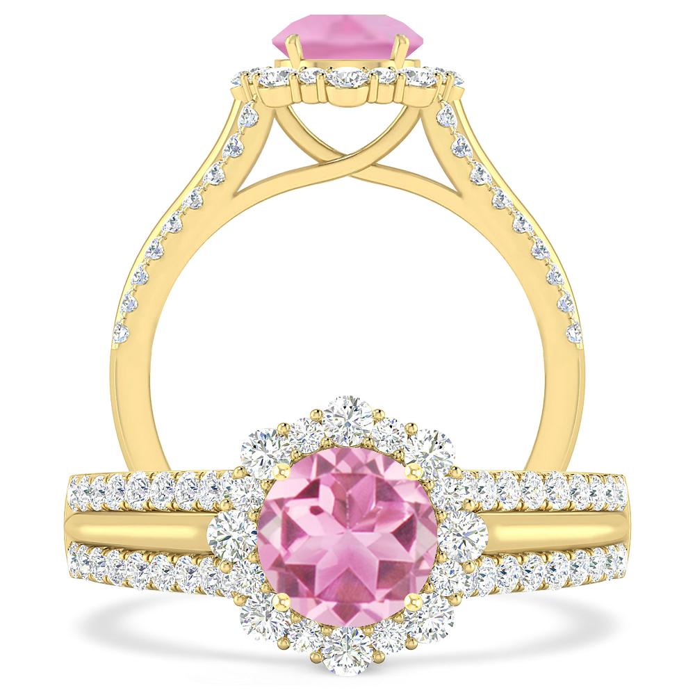 Yellow Gold - Pink Tourmaline