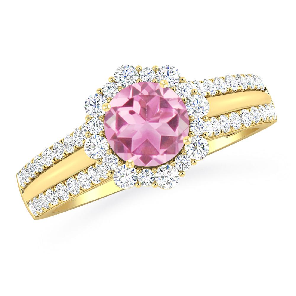 Yellow Gold - Pink Tourmaline