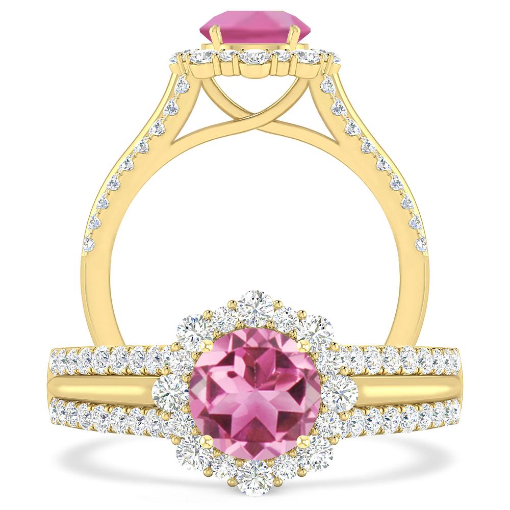 Yellow Gold - Pink Tourmaline