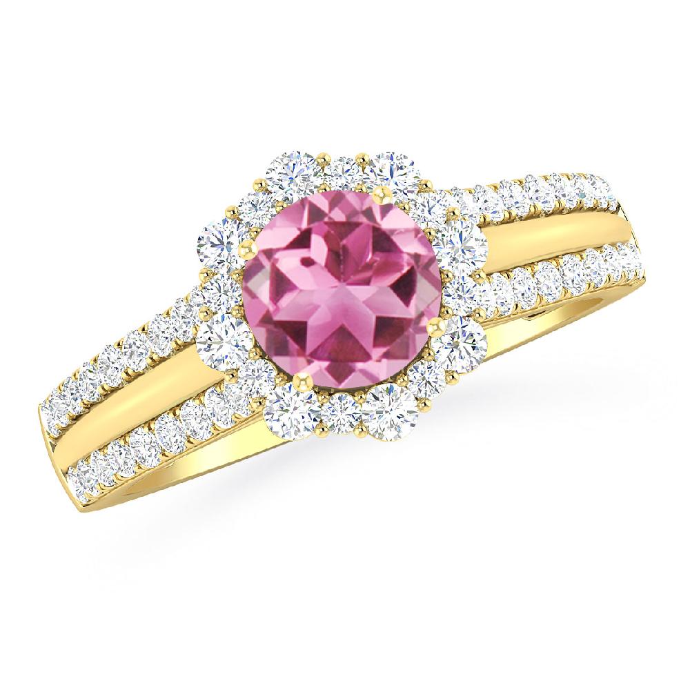 Yellow Gold - Pink Tourmaline