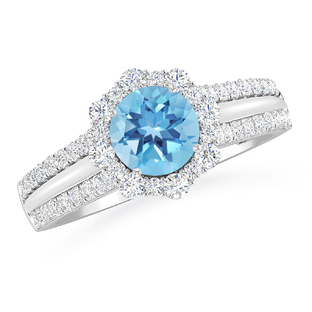 White Gold - Blue Topaz