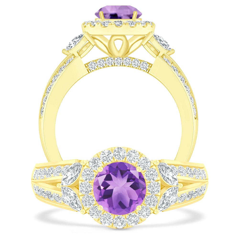 Yellow Gold - Amethyst