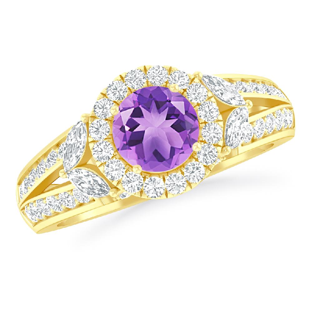 Yellow Gold - Amethyst