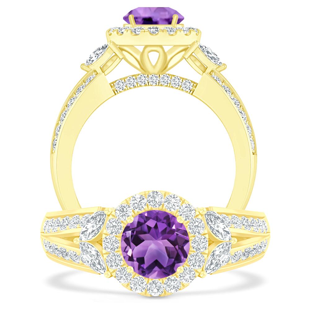 Yellow Gold - Amethyst