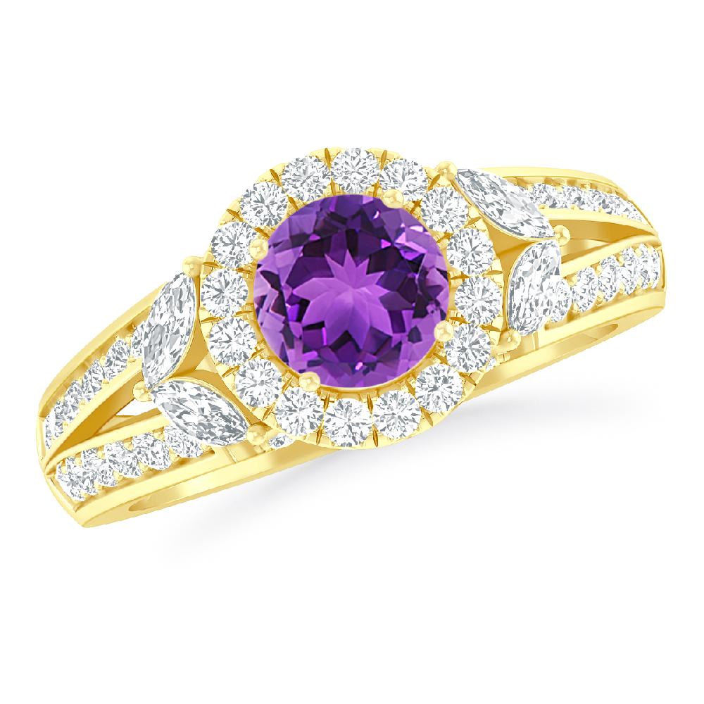 Yellow Gold - Amethyst