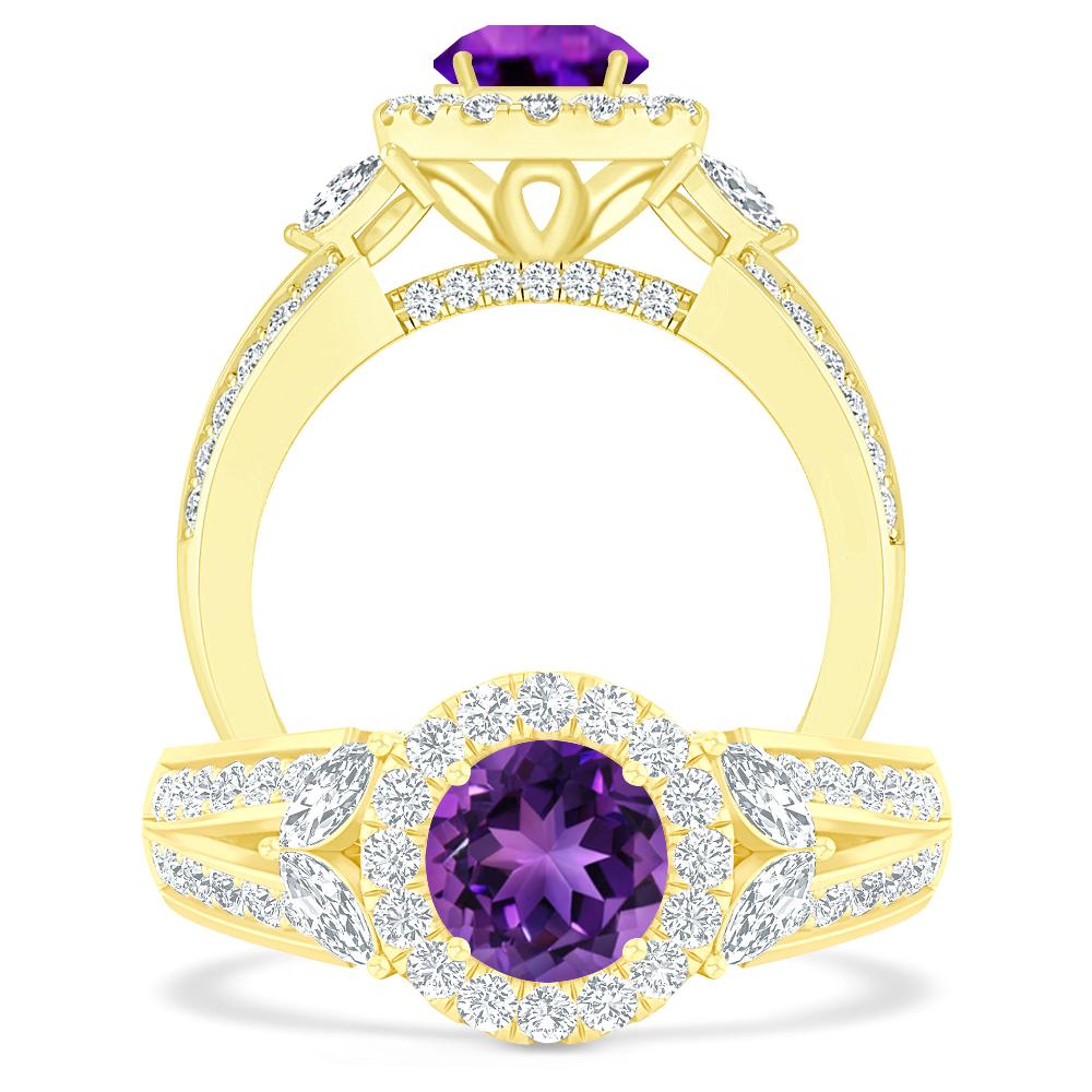 Yellow Gold - Amethyst