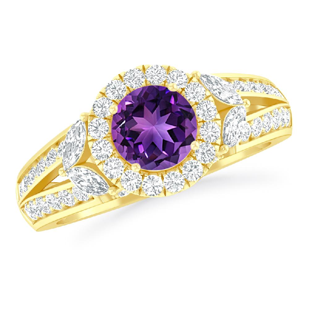 Yellow Gold - Amethyst